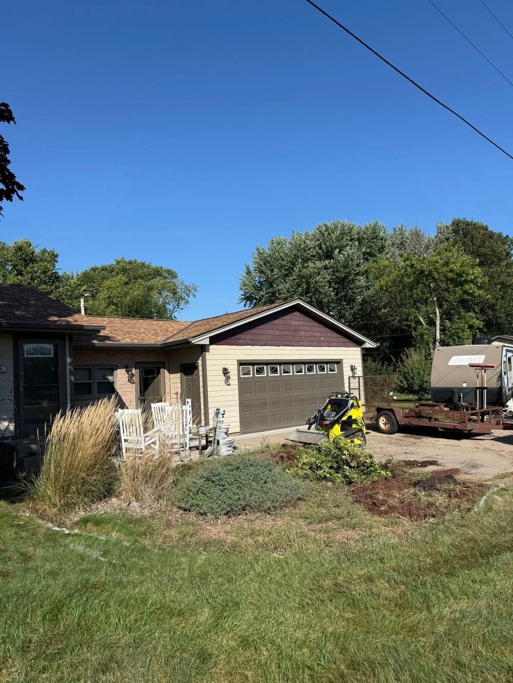 Gravel Patio Extension with Dry Creek Bed in Andover